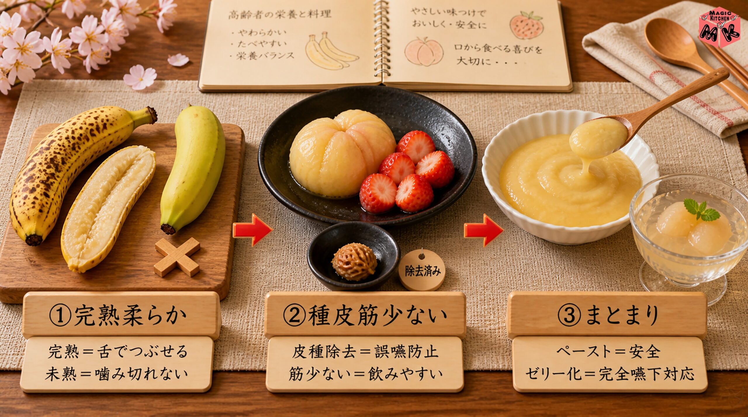 嚥下しやすい果物の3つの条件
