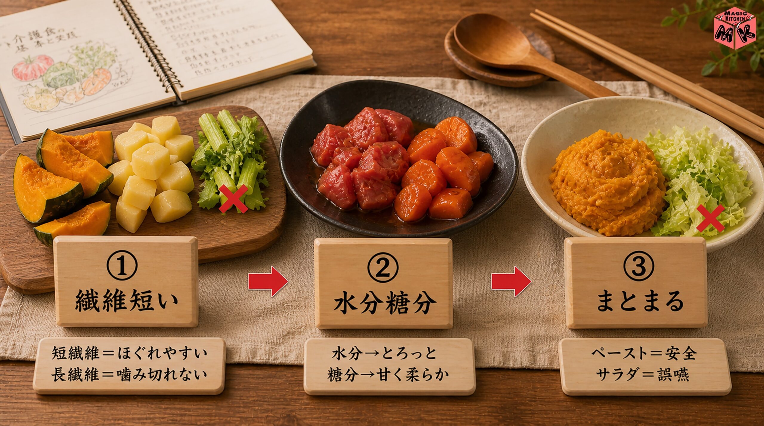 嚥下しやすい野菜の3つの条件