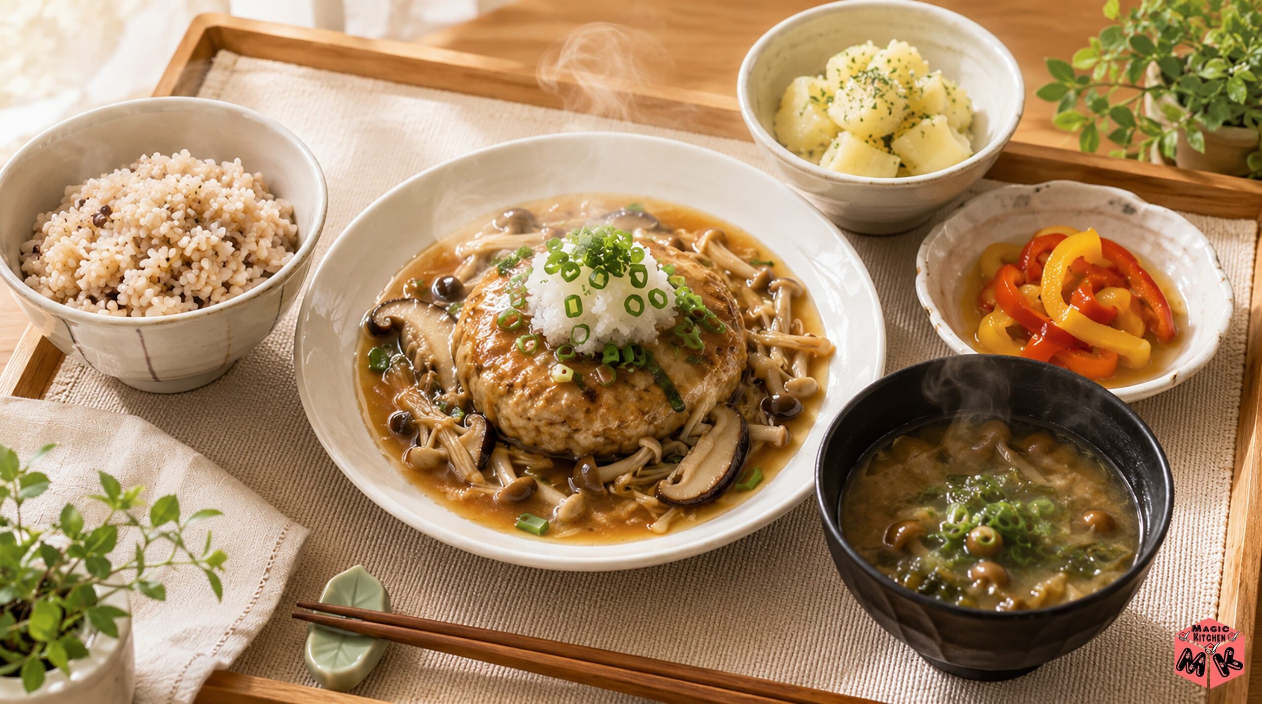 フッくんの店メニュー献立例A 豆腐ハンバーグ定食