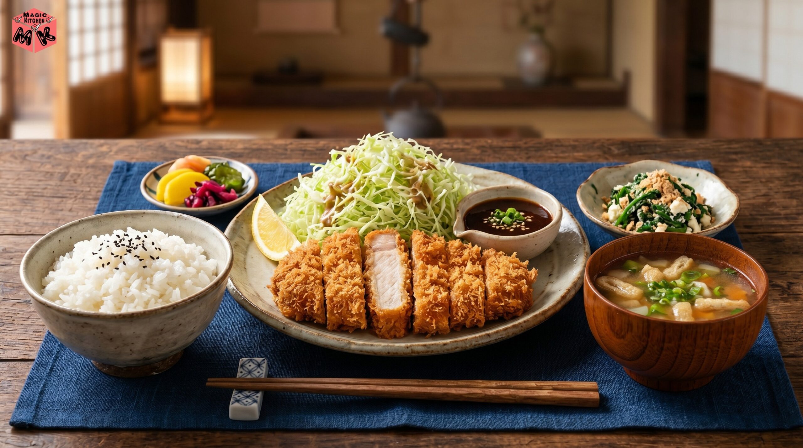 とんかつ献立A・郷土料理を活かしたバランス派