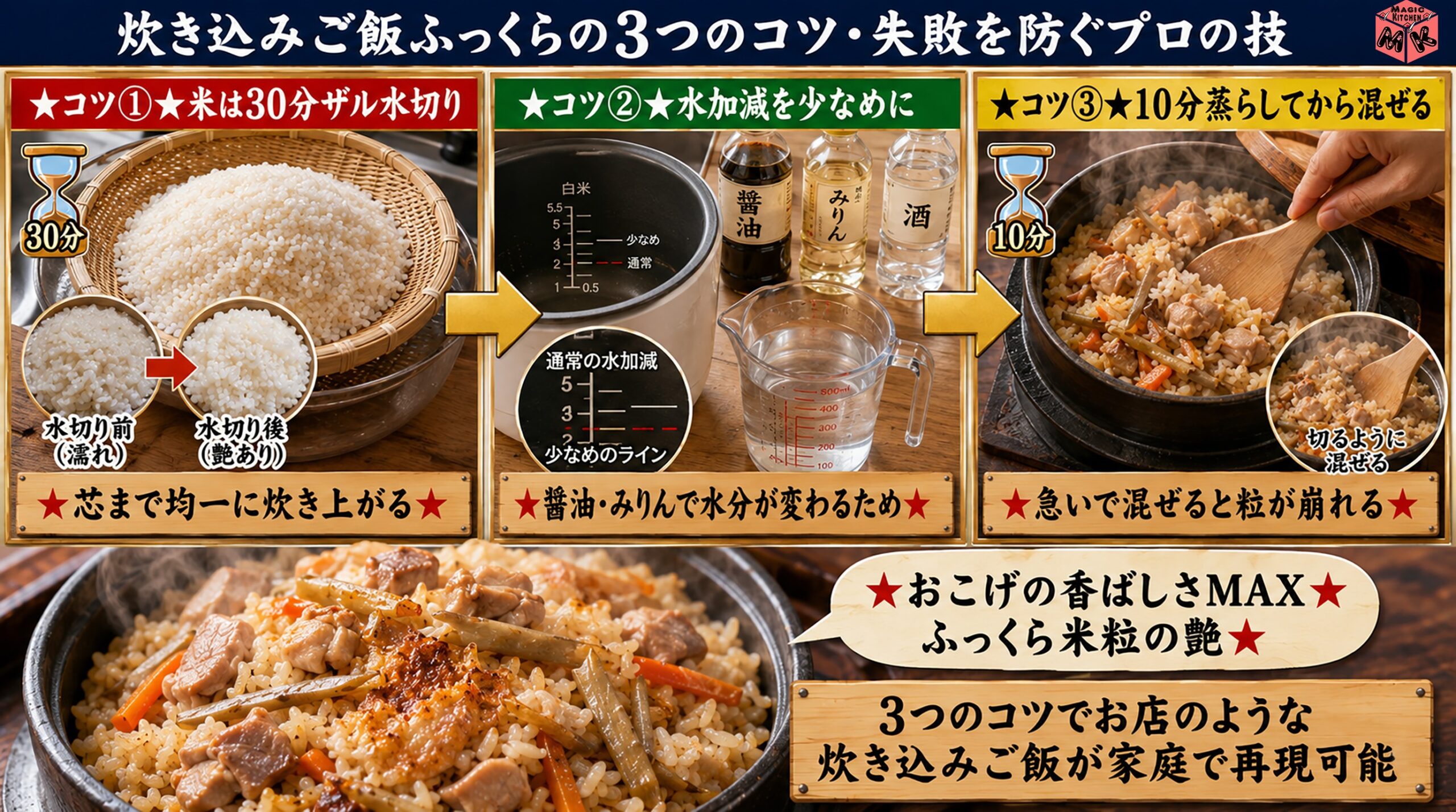 プロの炊き込みご飯コツ