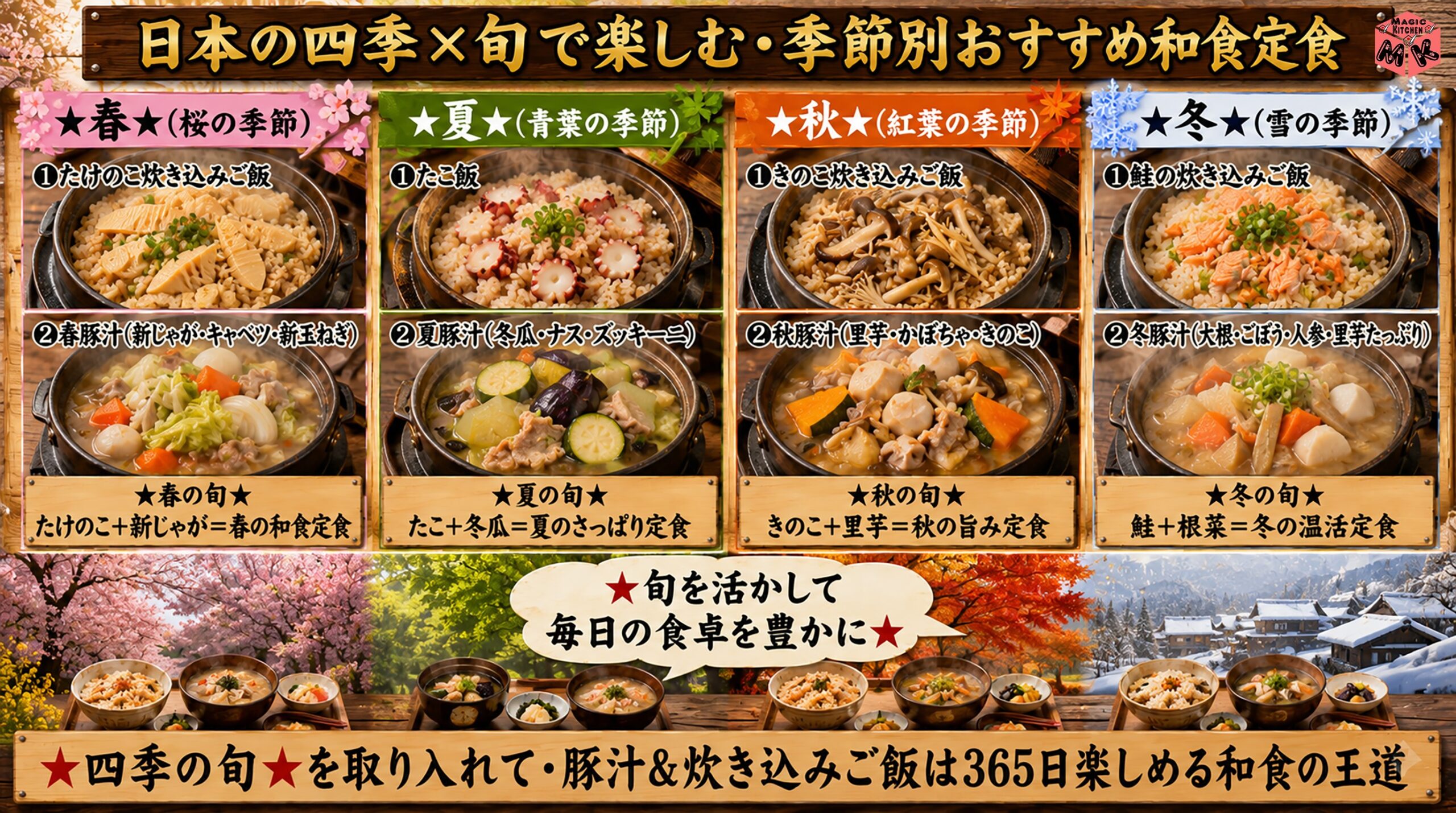 日本の四季×旬で楽しむ・季節別おすすめ和食定食