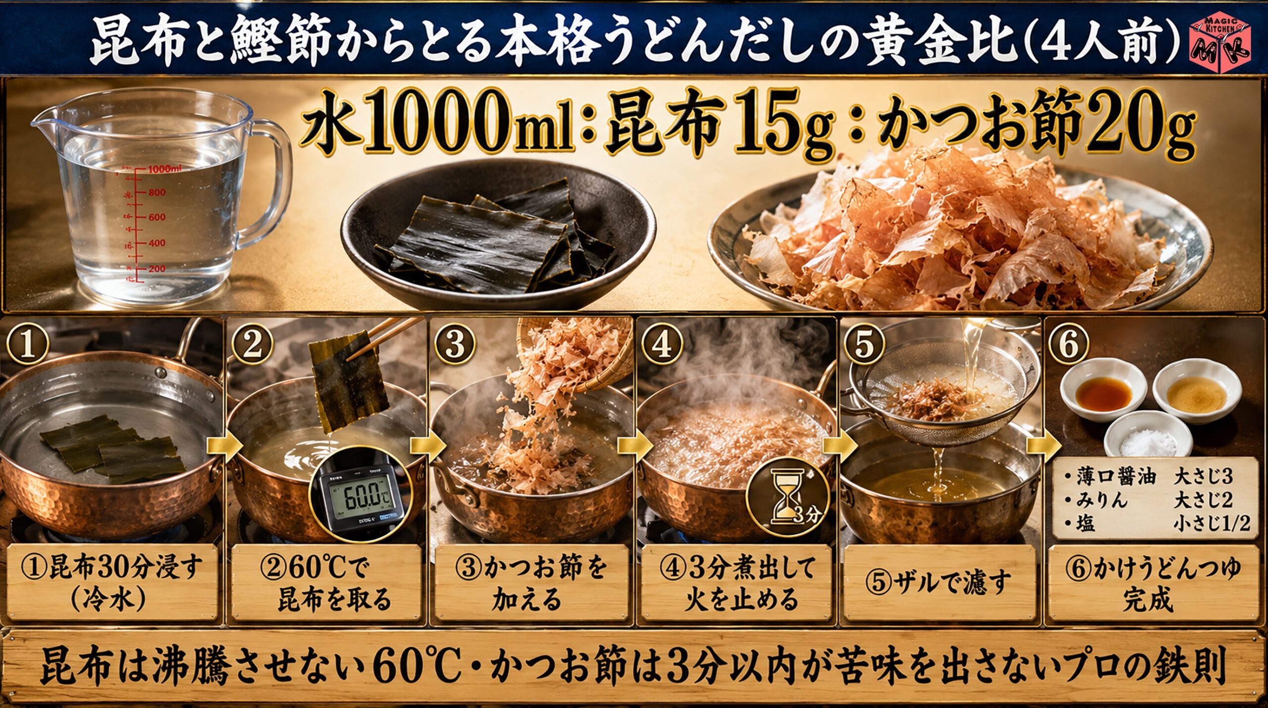 居酒屋20年で磨いたプロのうどんだしレシピ