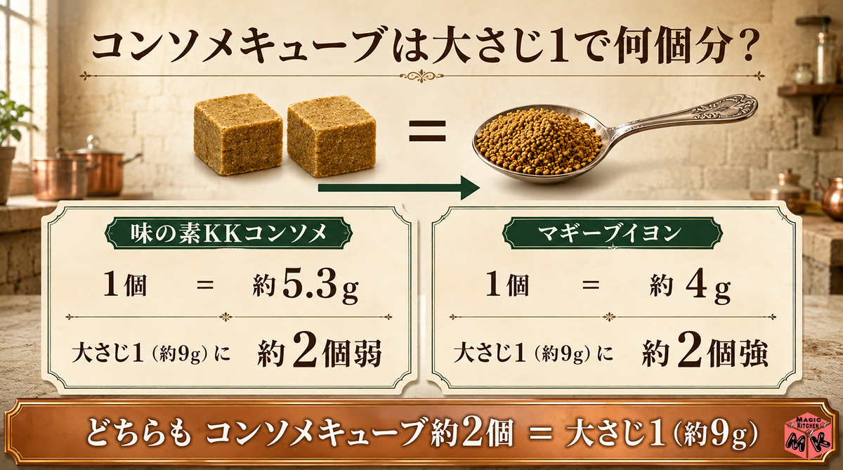コンソメ大さじ1 キューブ何個分