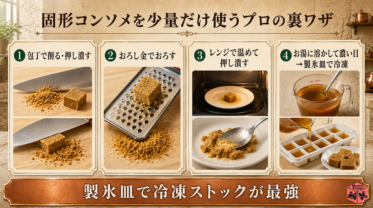 固形コンソメ少量使い裏ワザ