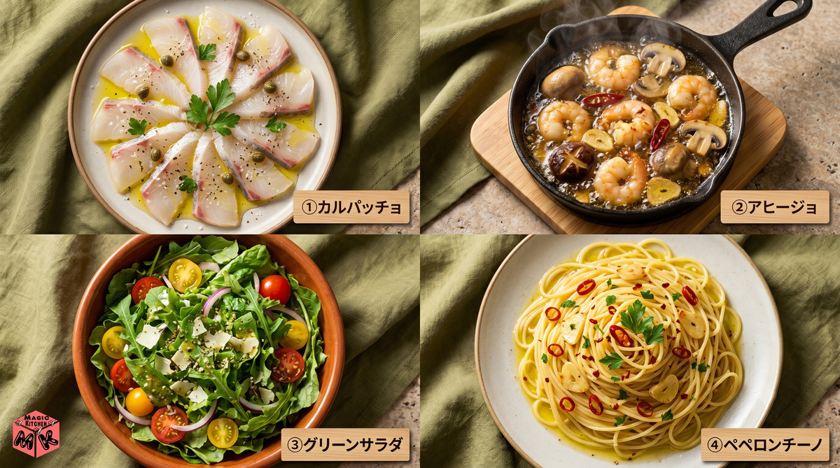 生食と加熱の使い分け料理コラージュ