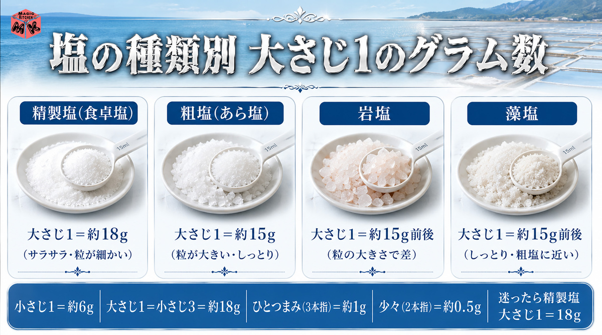 塩 種類別グラム数