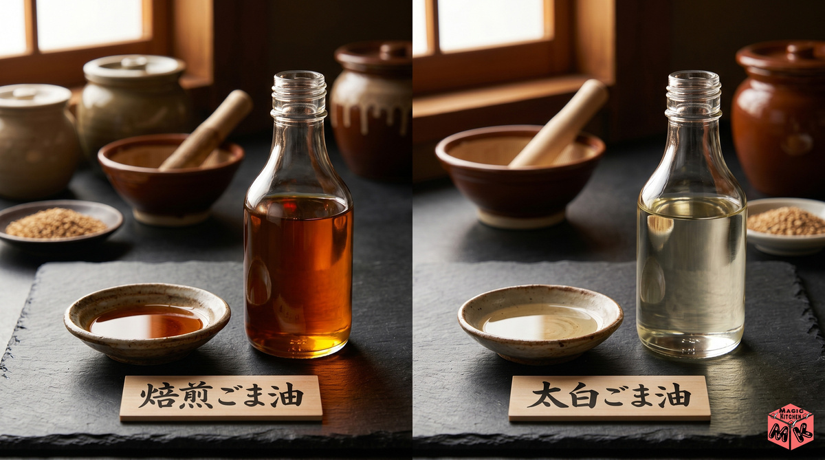 焙煎ごま油と太白ごま油の違い