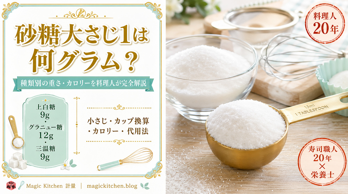 砂糖大さじ1は何グラム？ アイキャッチ