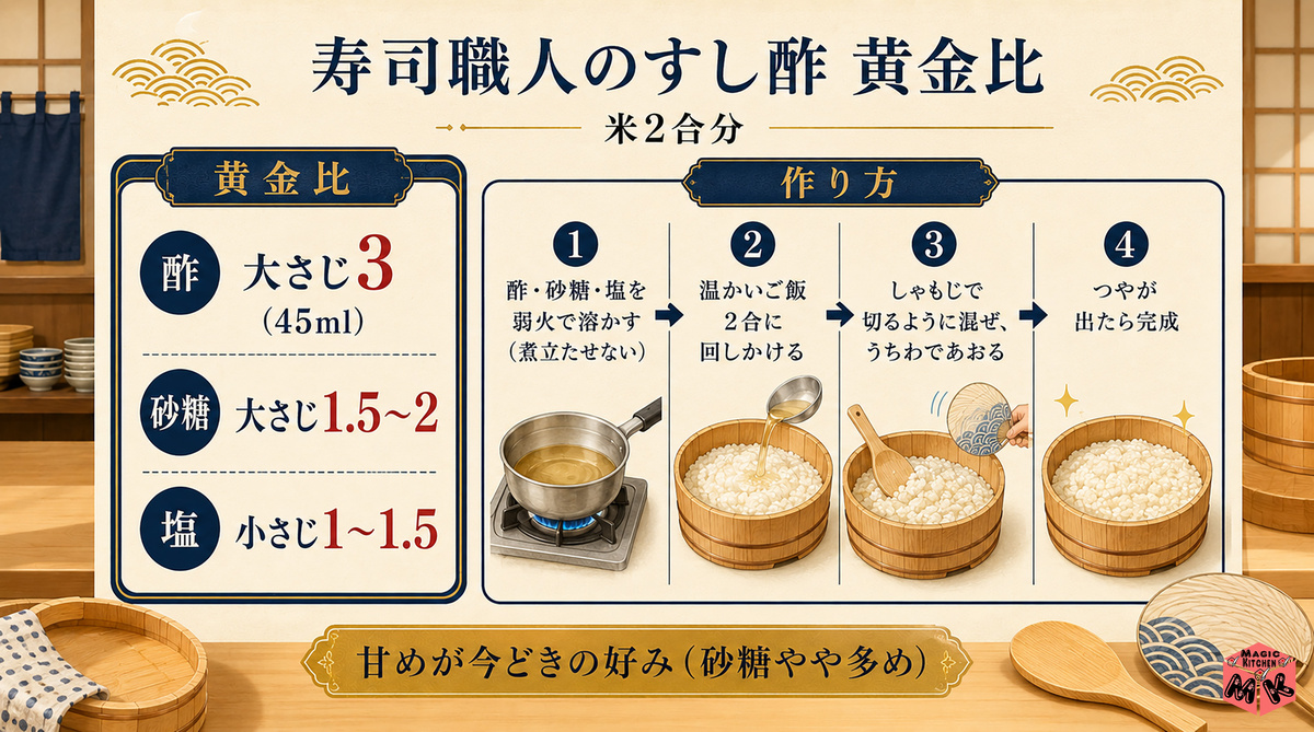 寿司職人のすし酢 黄金比