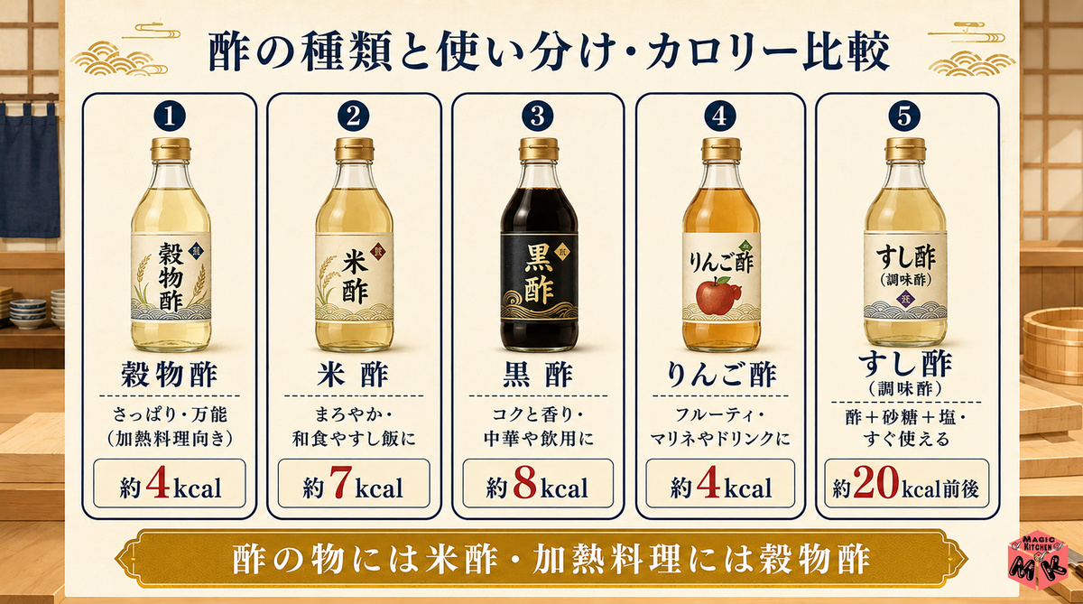 酢の種類×カロリー比較