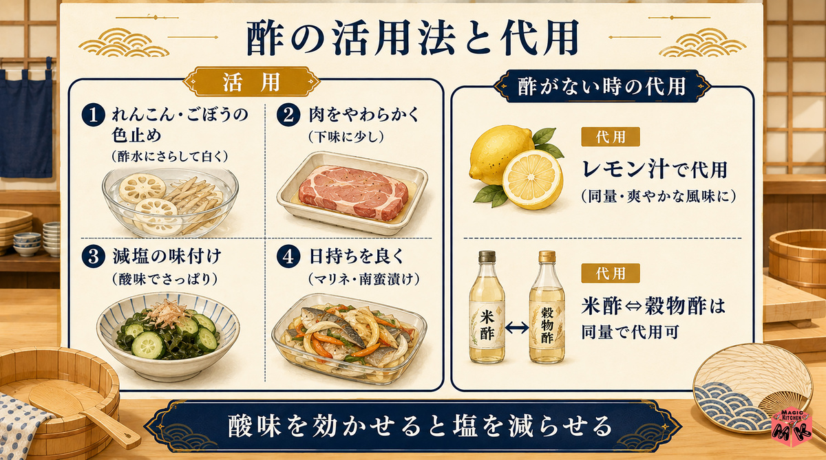 酢の活用法と代用