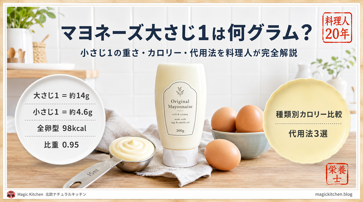 マヨネーズ大さじ1は何グラム？ アイキャッチ