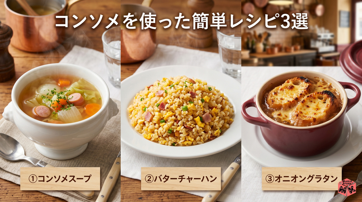 コンソメ簡単レシピ3選