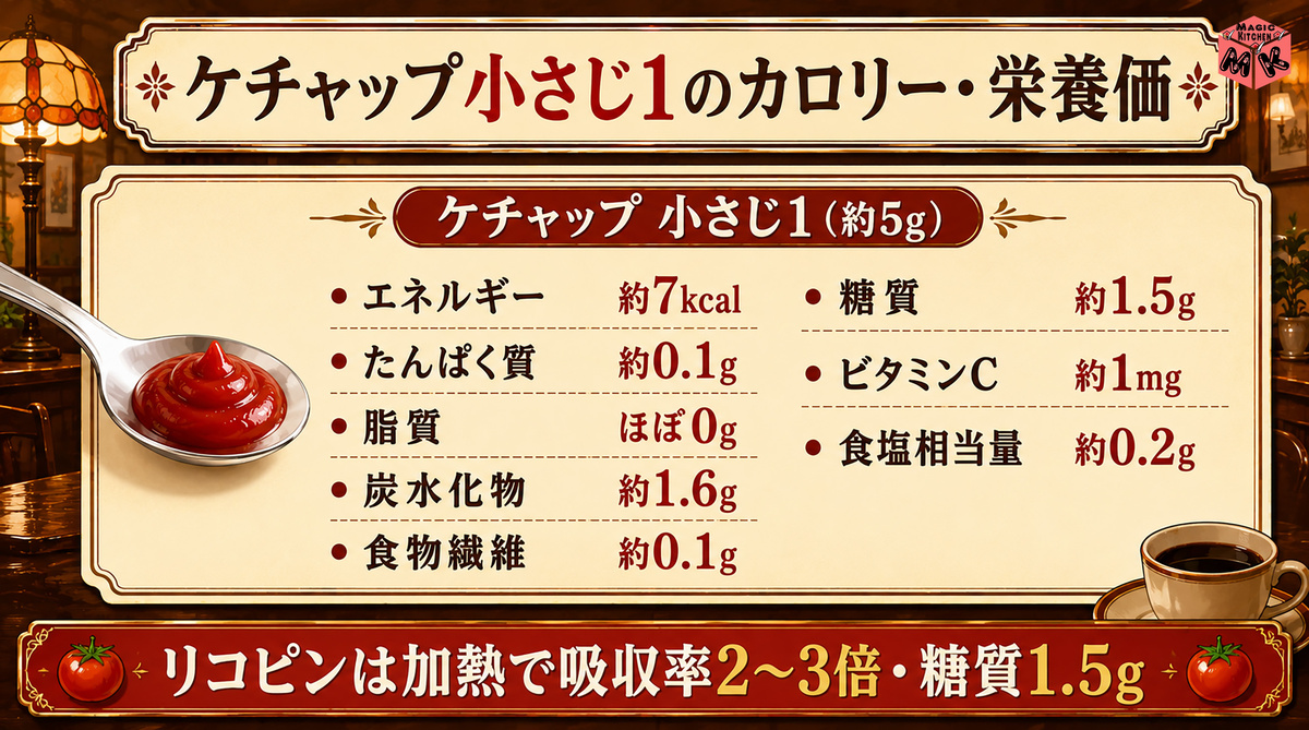 ケチャップ小さじ1 カロリー・塩分・糖質