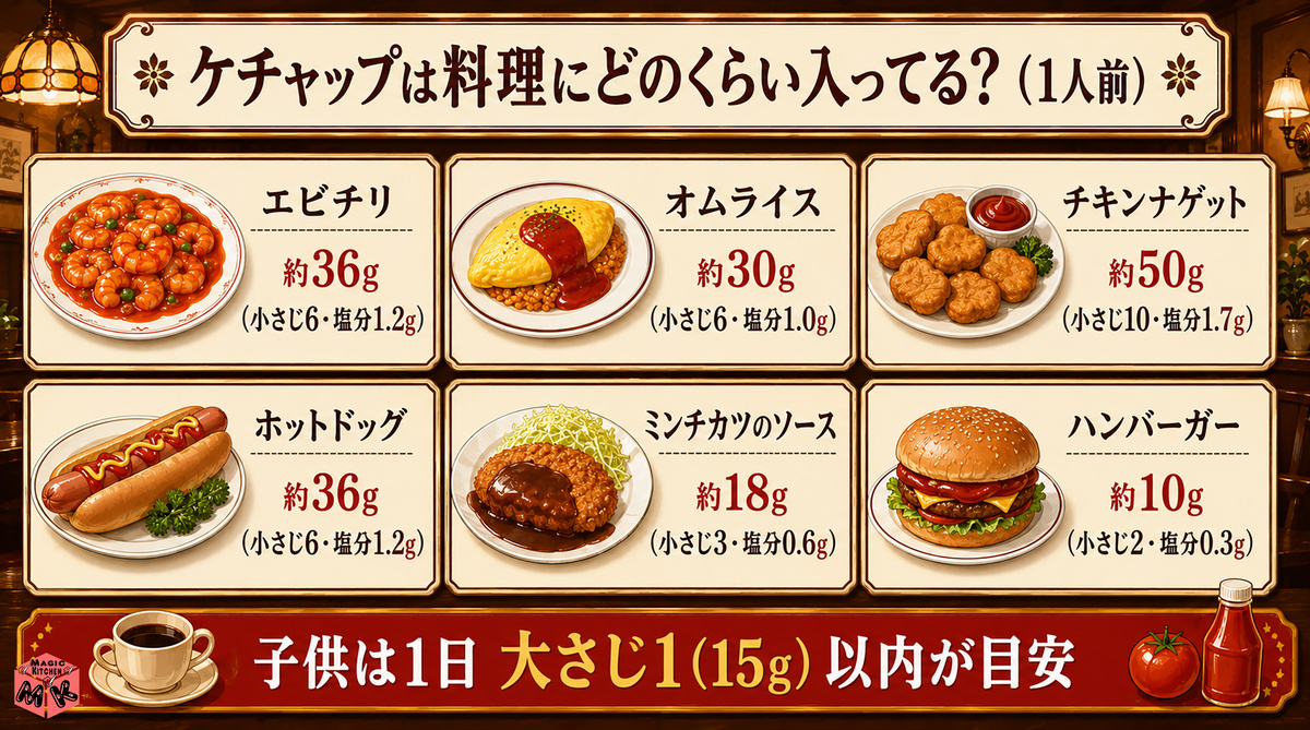 ケチャップ 料理にどのくらい