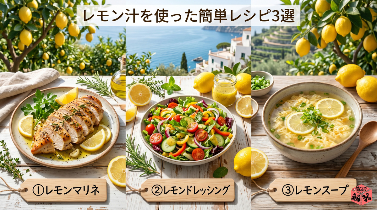 レモン汁簡単レシピ3選