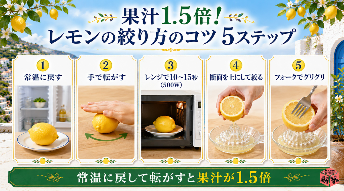 レモン汁 料理人直伝の絞り方