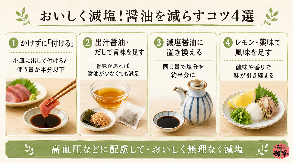 醤油 減塩のコツ4選