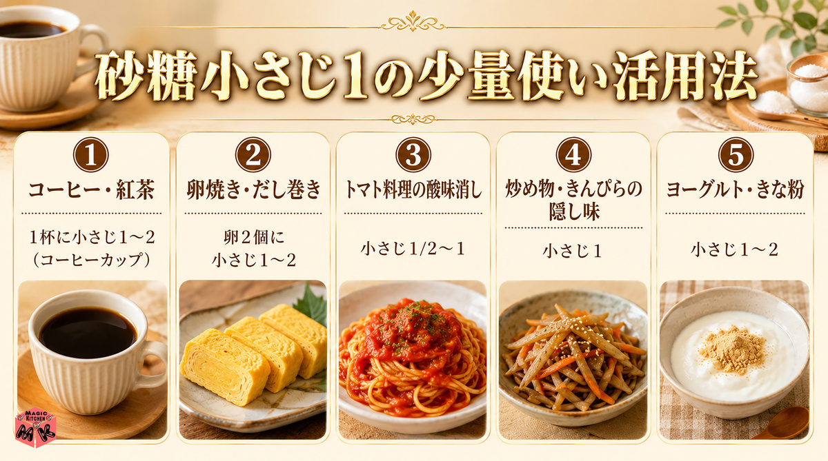 砂糖小さじ1 少量使い活用法