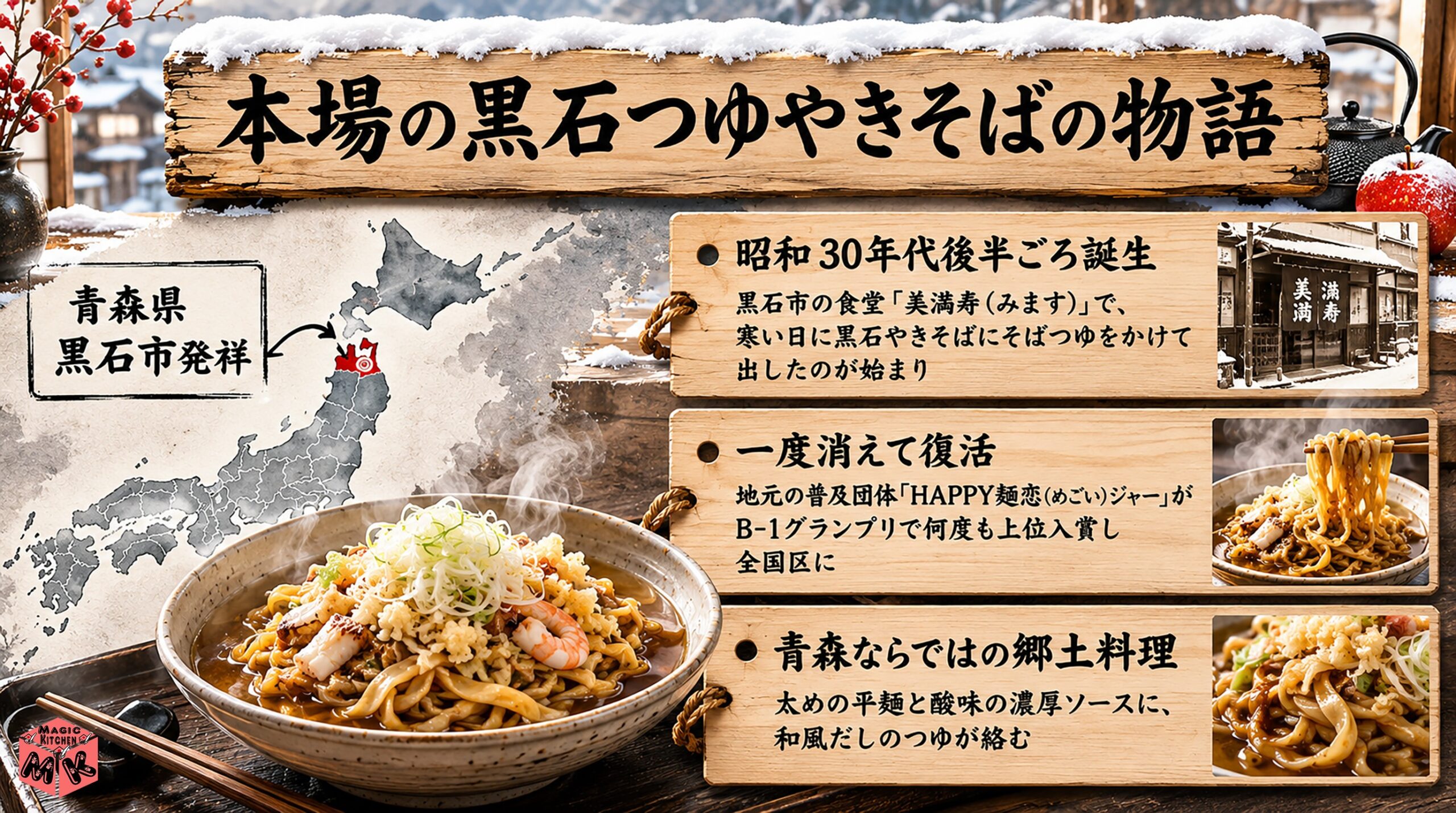 本場の黒石つゆやきそばについて