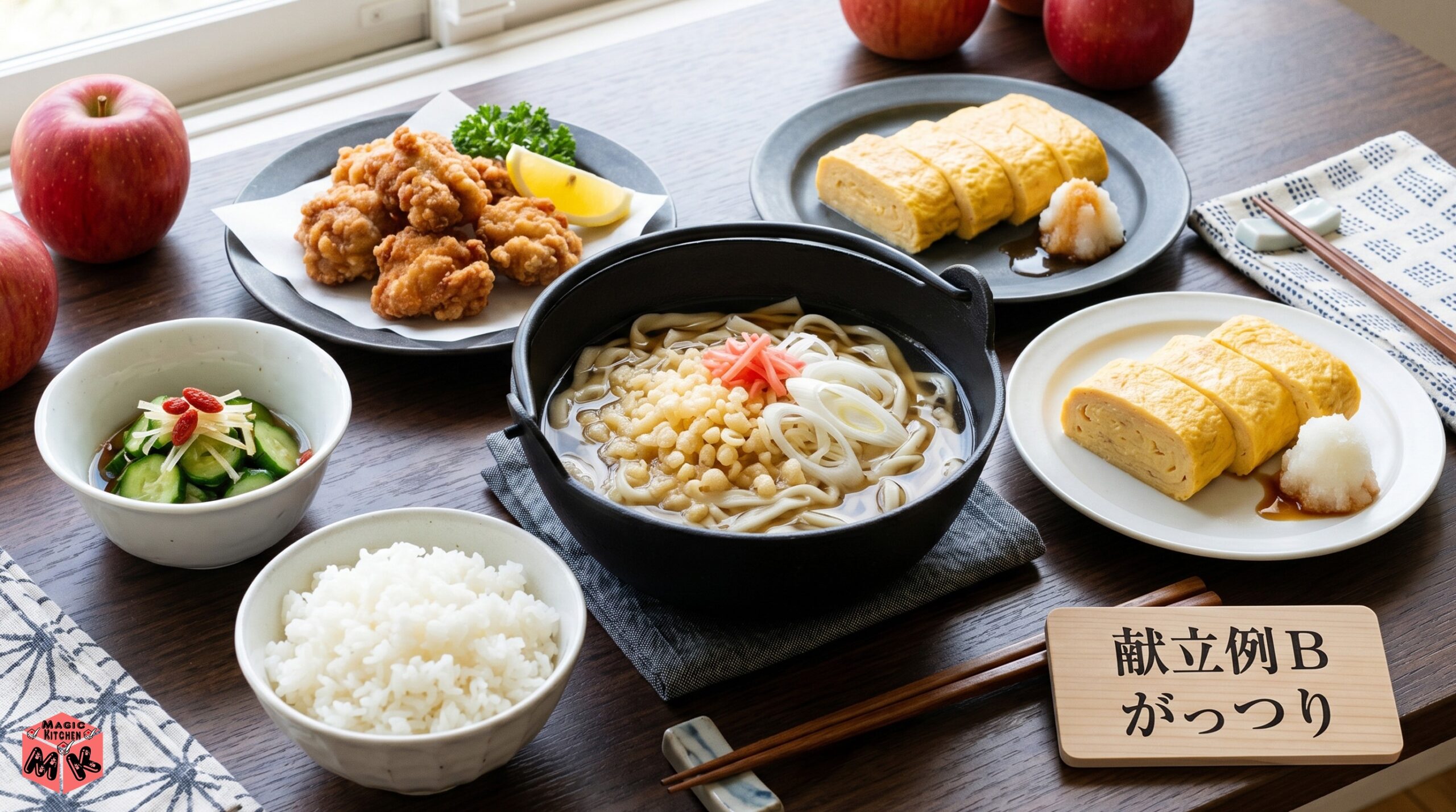 つゆ焼きそば 献立B がっつり満足の定食