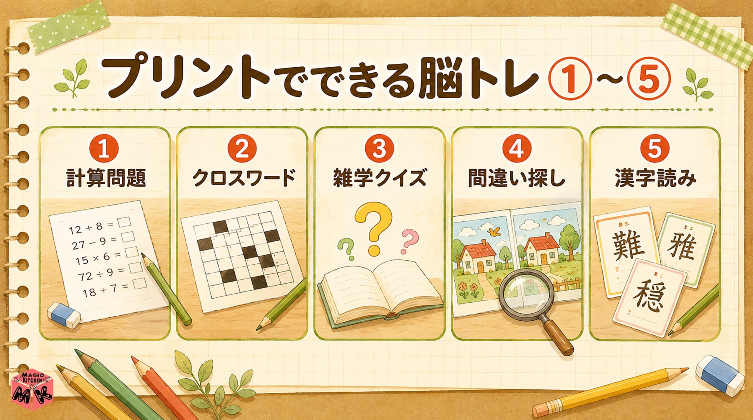 プリントでできる脳トレレク 1〜5