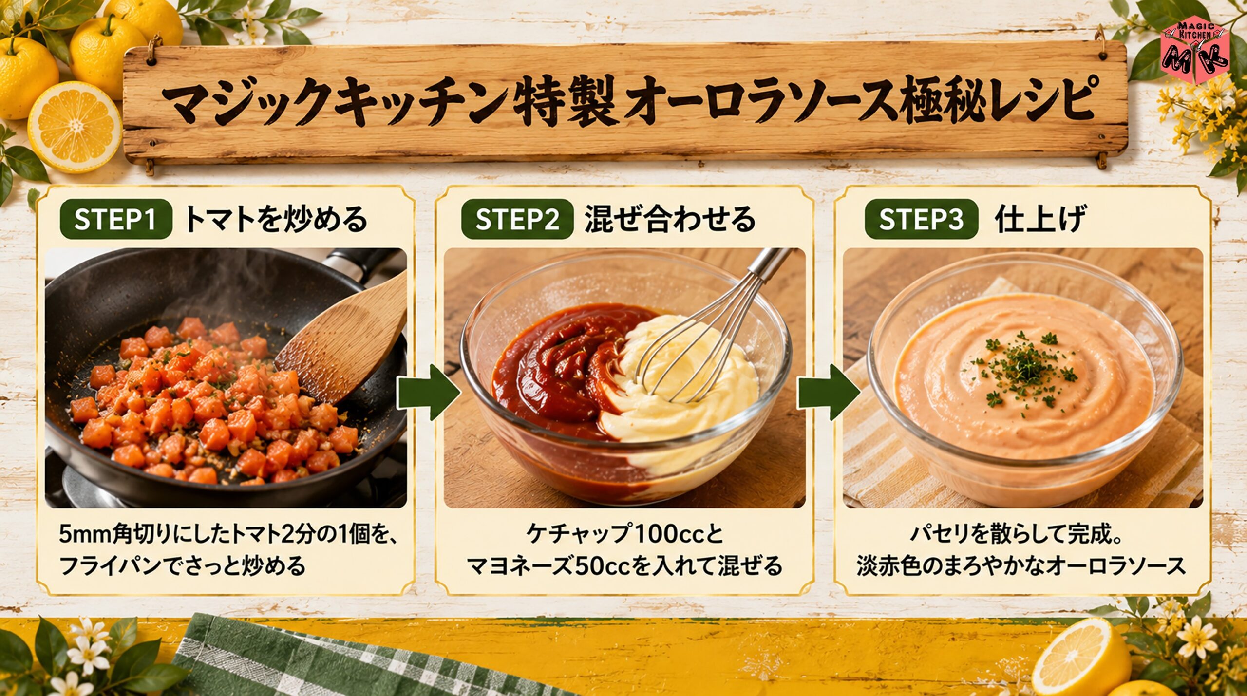 マジックキッチン特製オーロラソース極秘レシピ