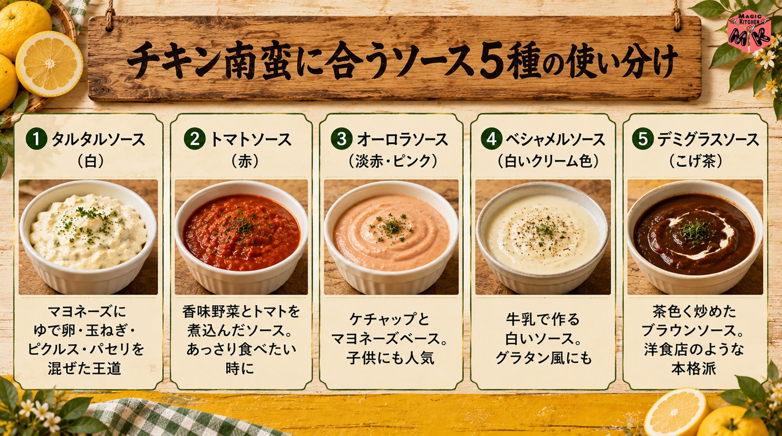 チキン南蛮に合うソース5種の使い分け