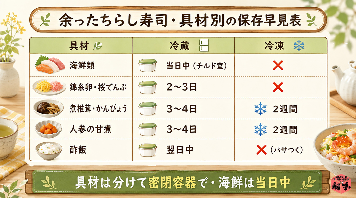 余ったちらし寿司の保存方法