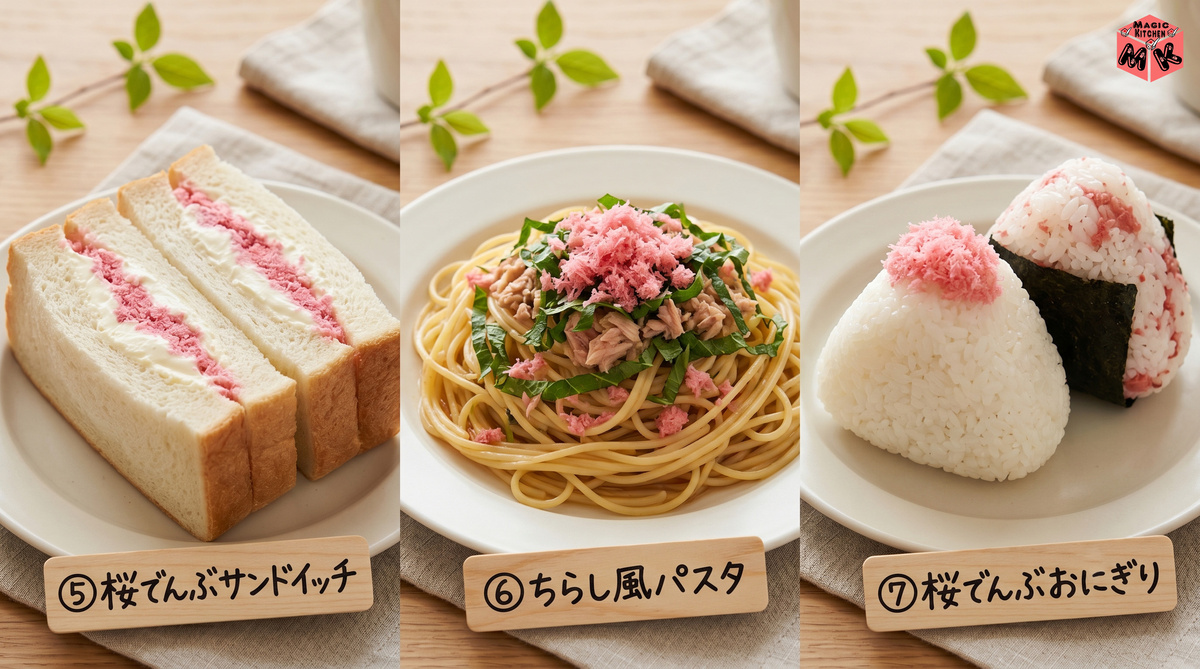 桜でんぶアレンジ3種