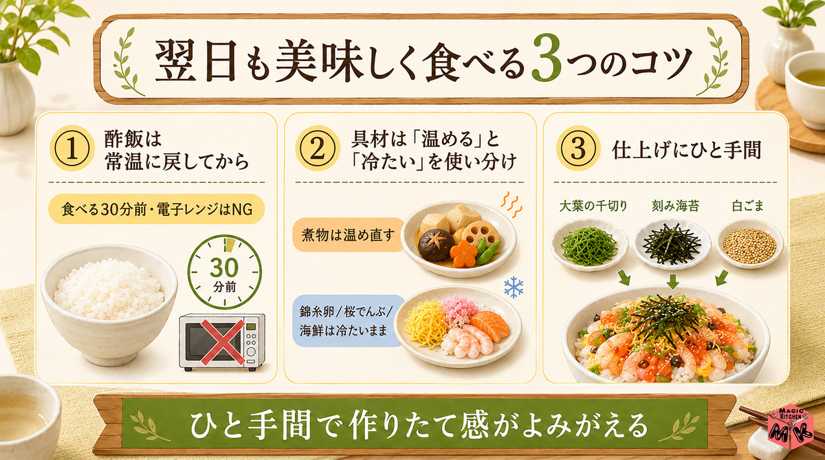 翌日も美味しく3コツ