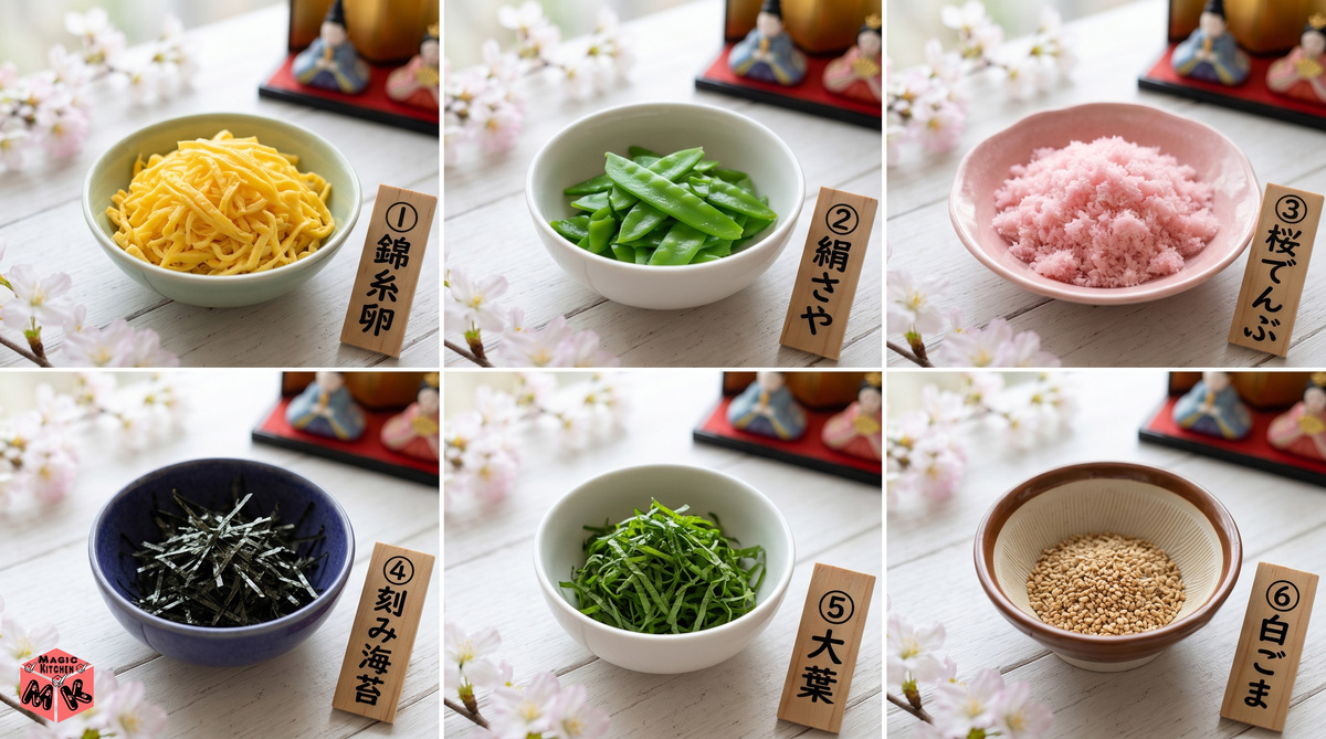 ちらし寿司 定番彩りトッピング6種