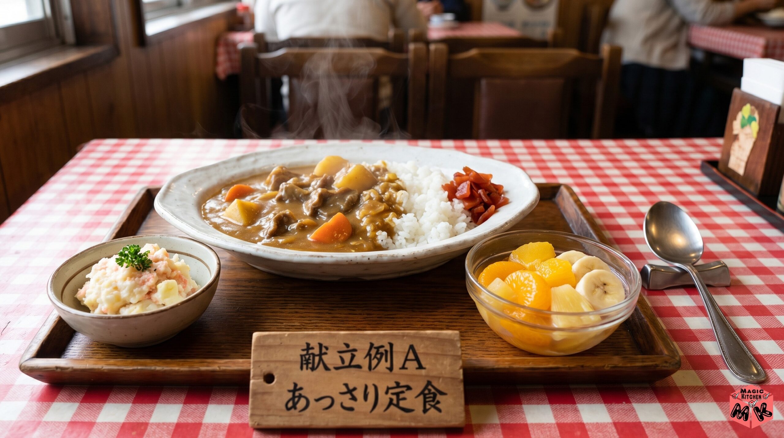 カレー 献立A 家庭的なあっさり定食