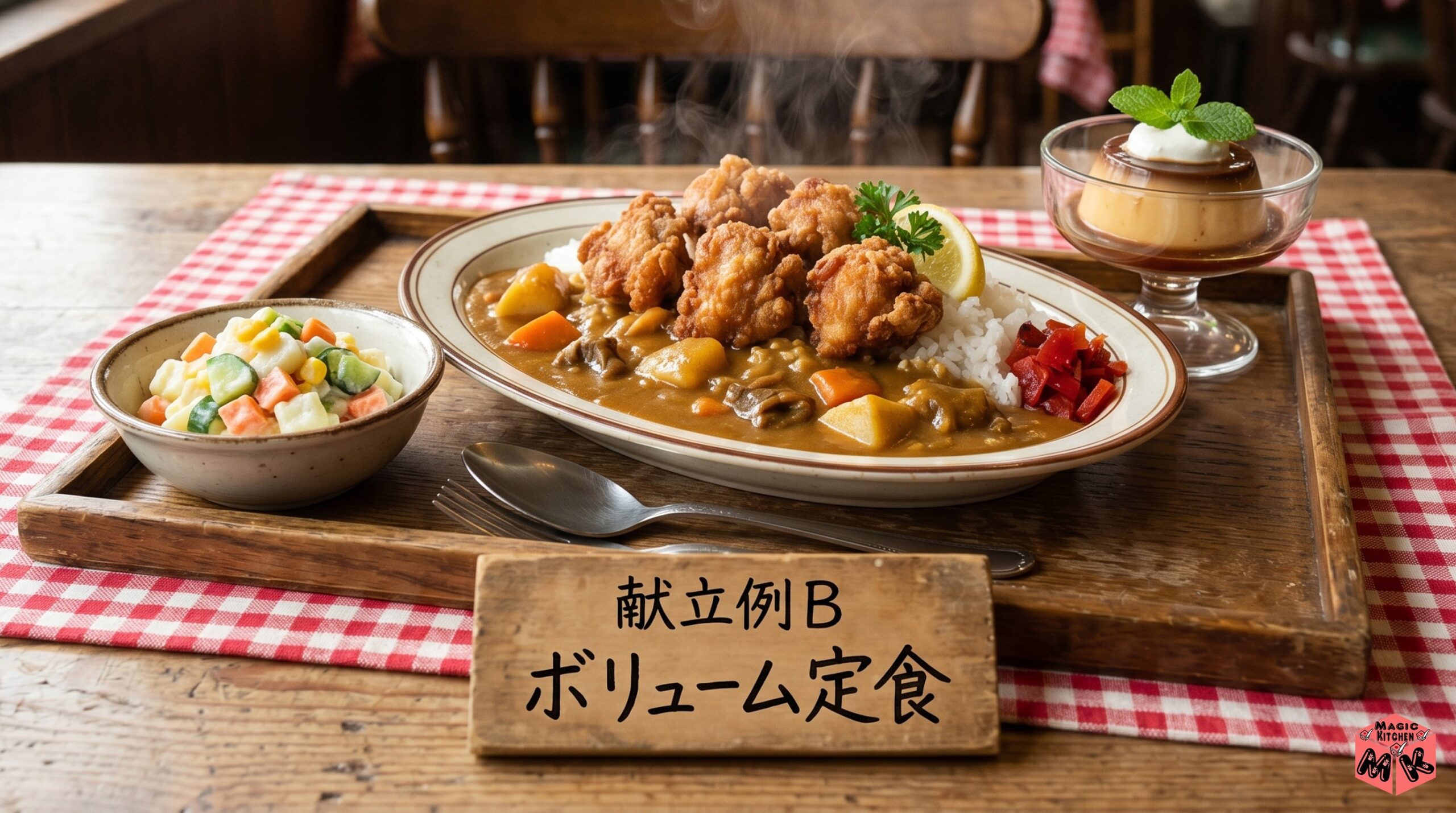 カレー 献立B 揚げ物入りボリューム定食