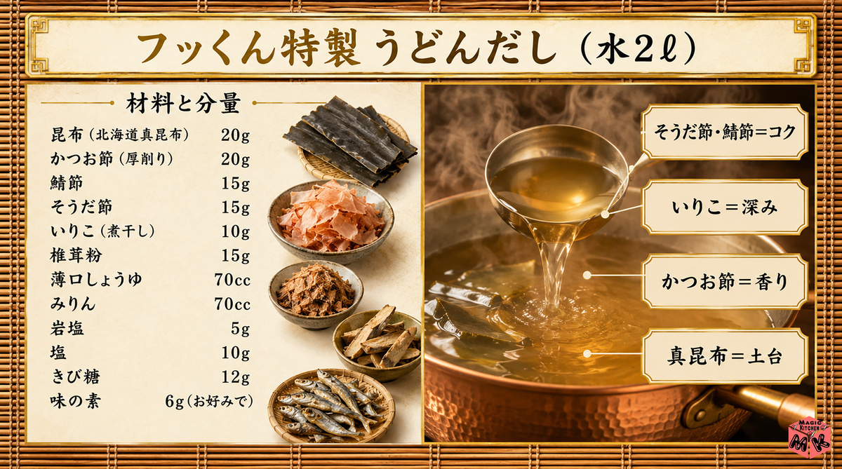 だし巻き卵 うどんだし配合図解