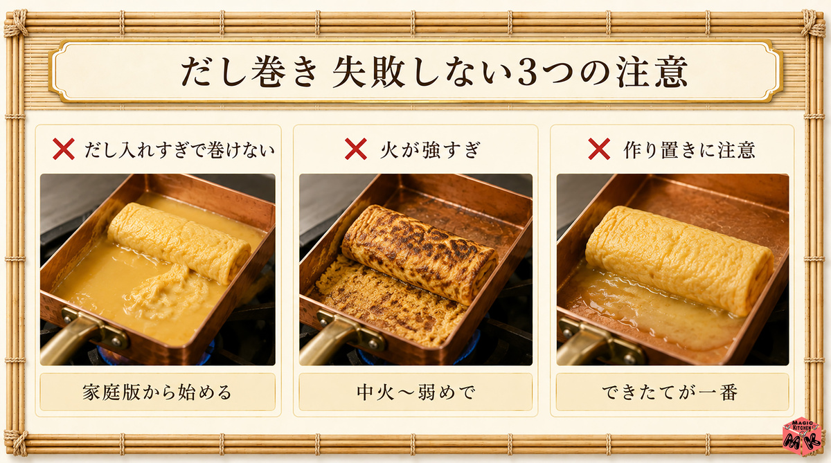 だし巻き卵 NG3選図解