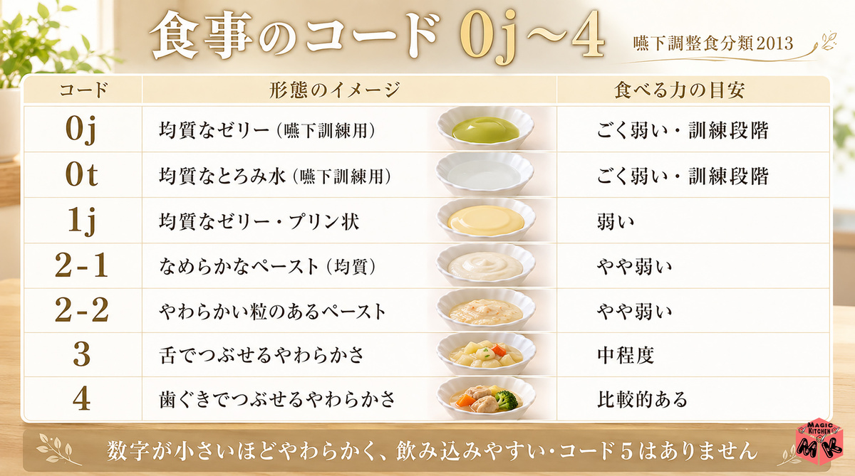 食事の分類(コード0j〜4)