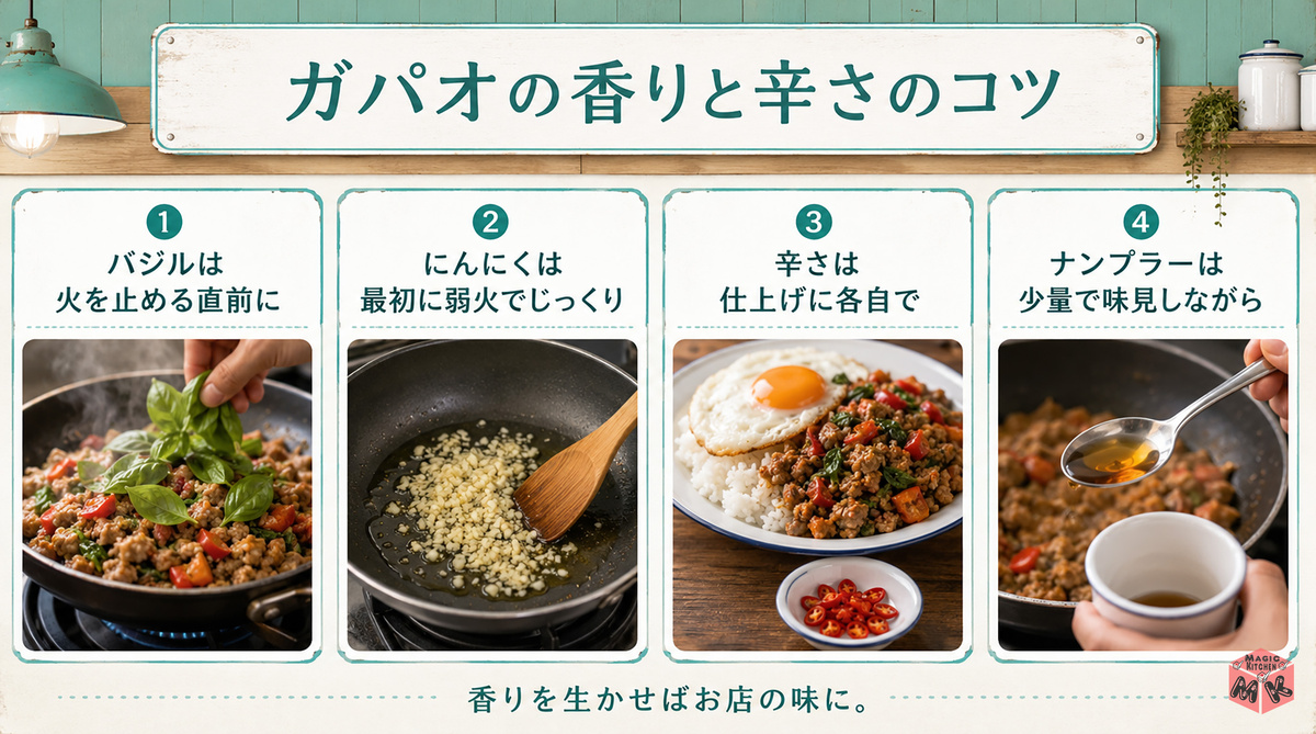 料理人が教えるガパオの香りと辛さのコツ