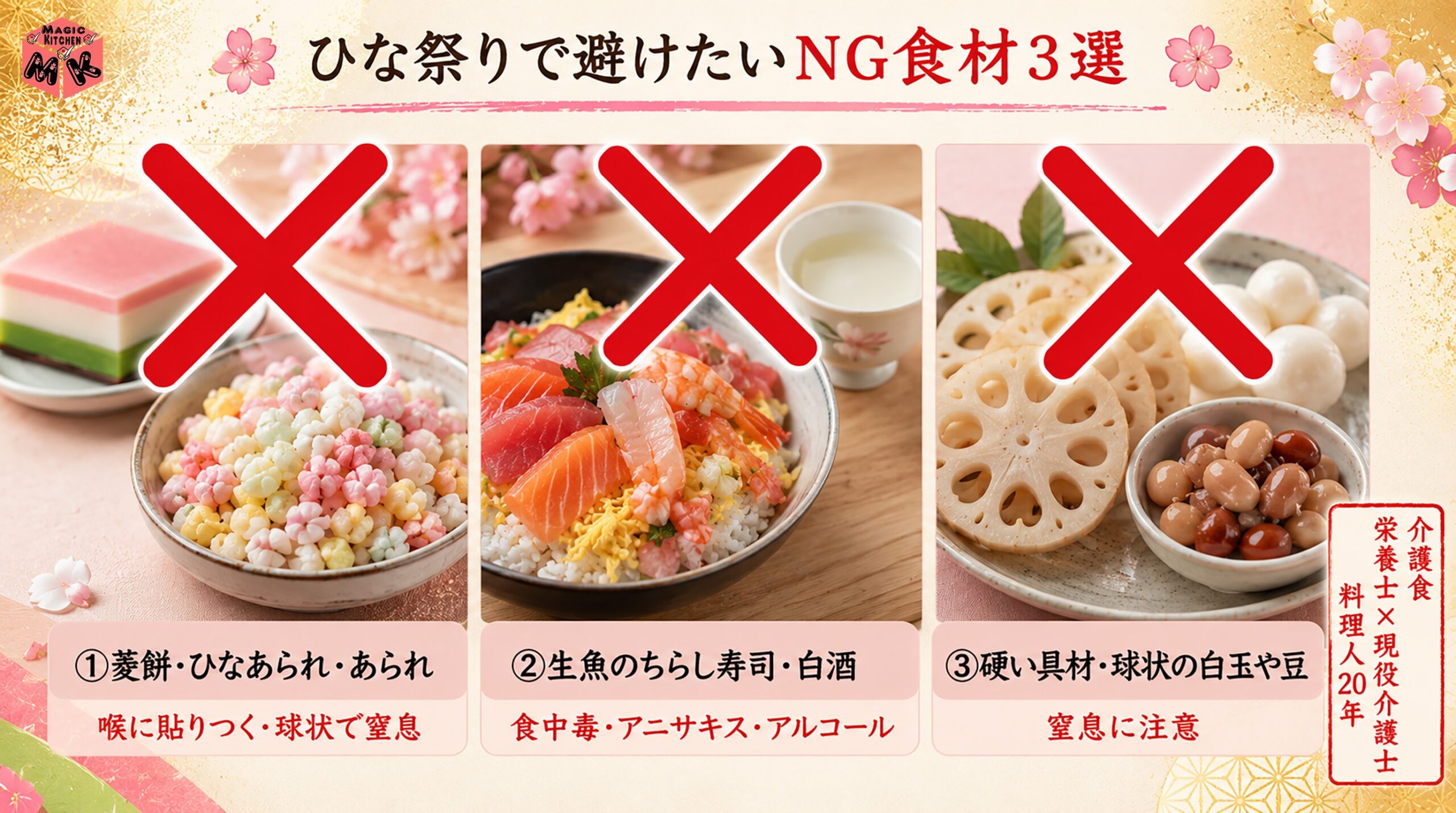 ひな祭り介護食 避けたいNG食材3選