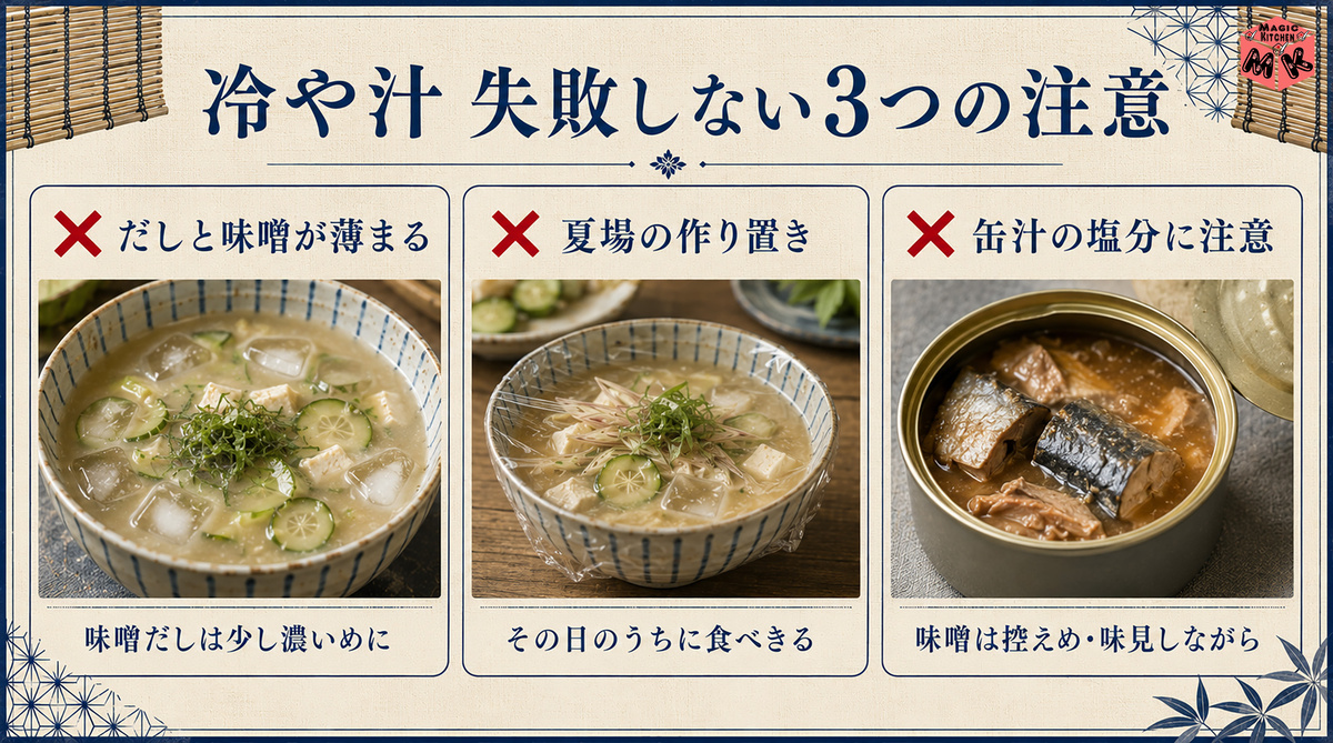 冷や汁 NG3選図解