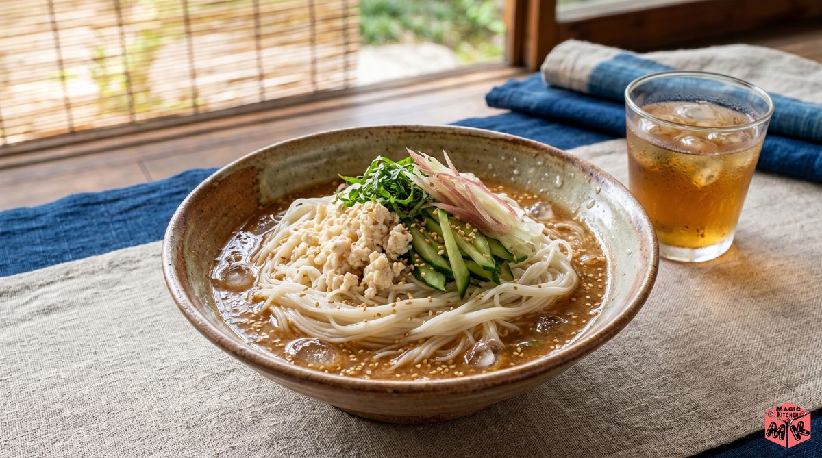 そうめんにかけた冷や汁