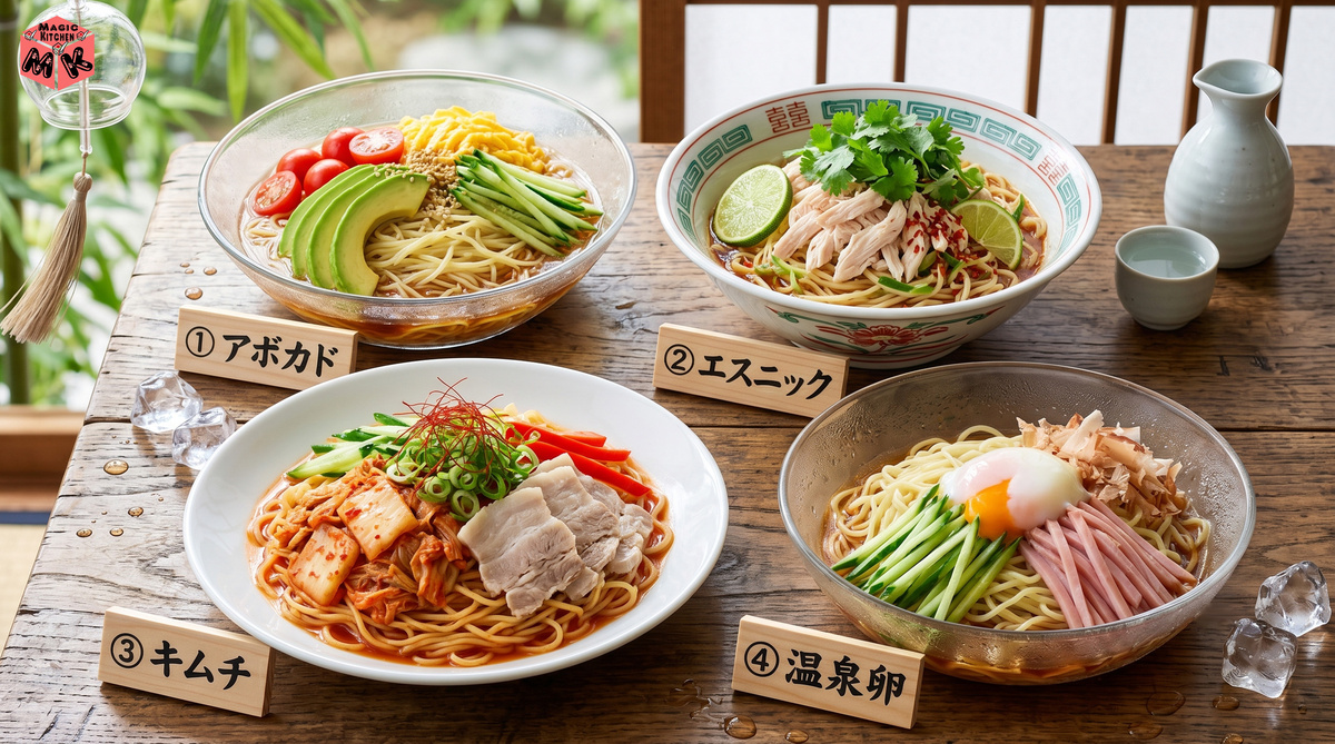 冷やし中華 変わり種コラージュ