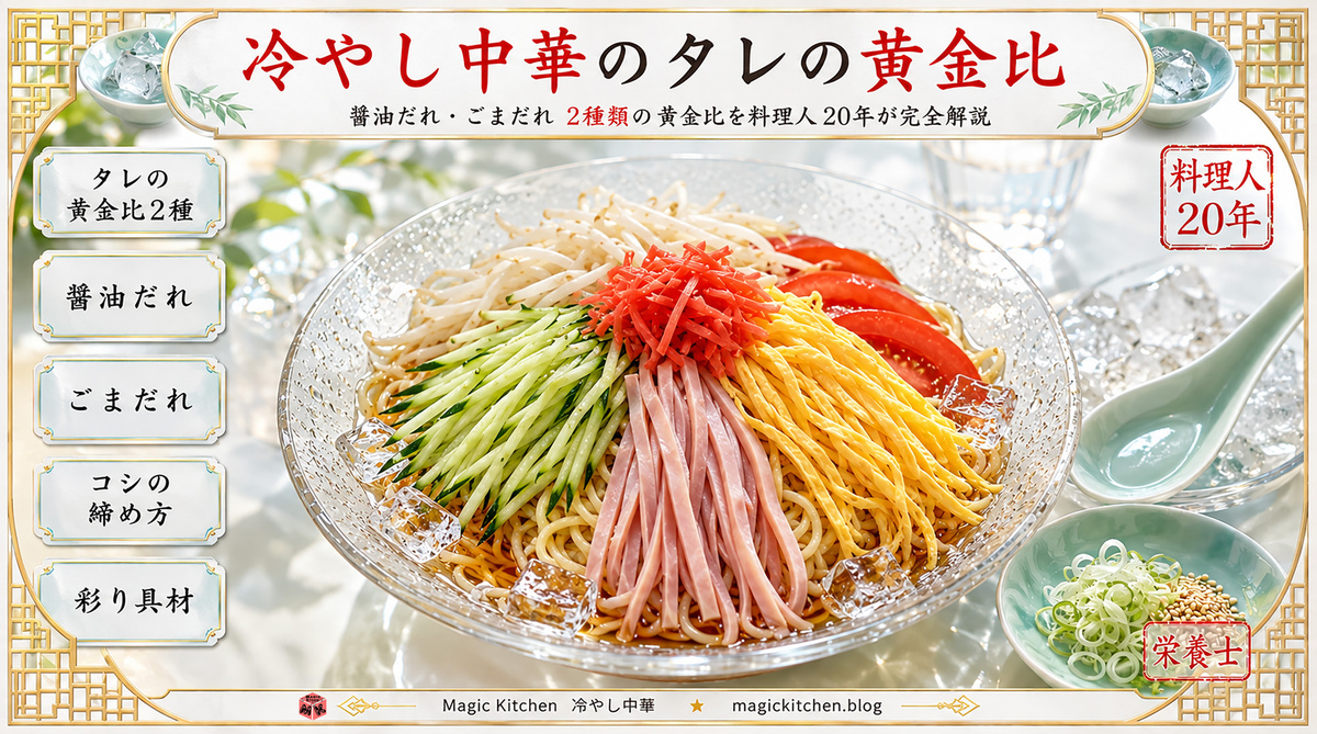 冷やし中華のタレの黄金比 アイキャッチ