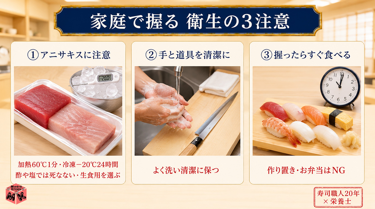 寿司の握り方 家庭で握る 衛生の3注意