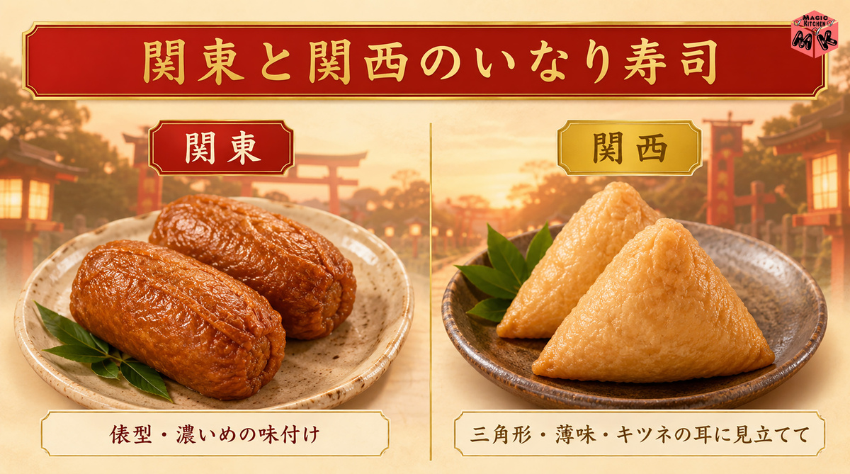 稲荷寿司 関東vs関西 地域差図解