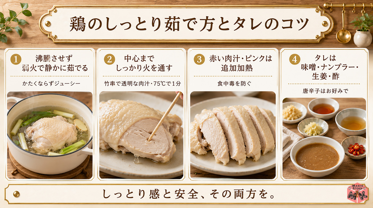 寿司職人が教える鶏のしっとり茹で方とタレのコツ