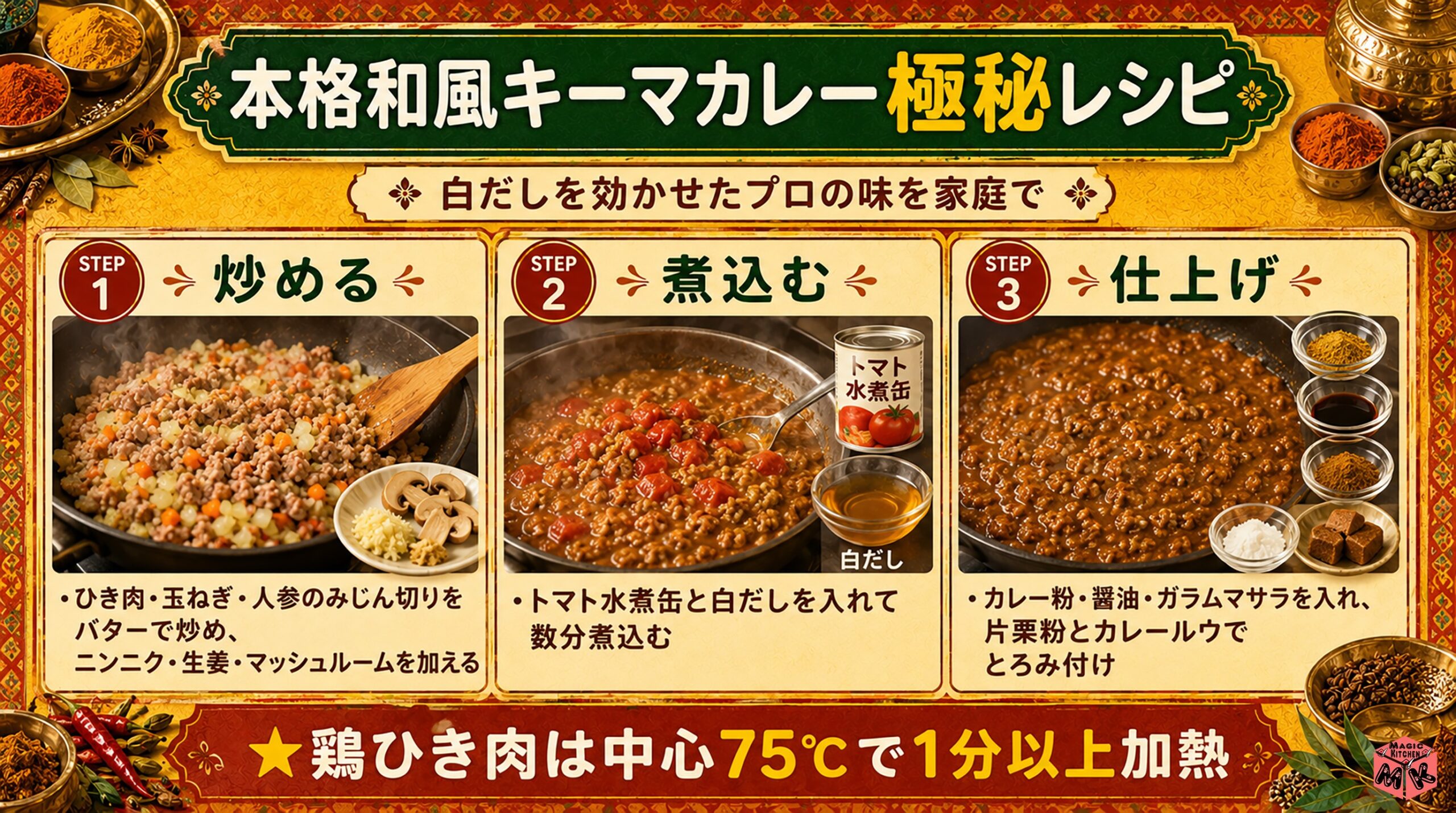 本格和風キーマカレー極秘レシピ