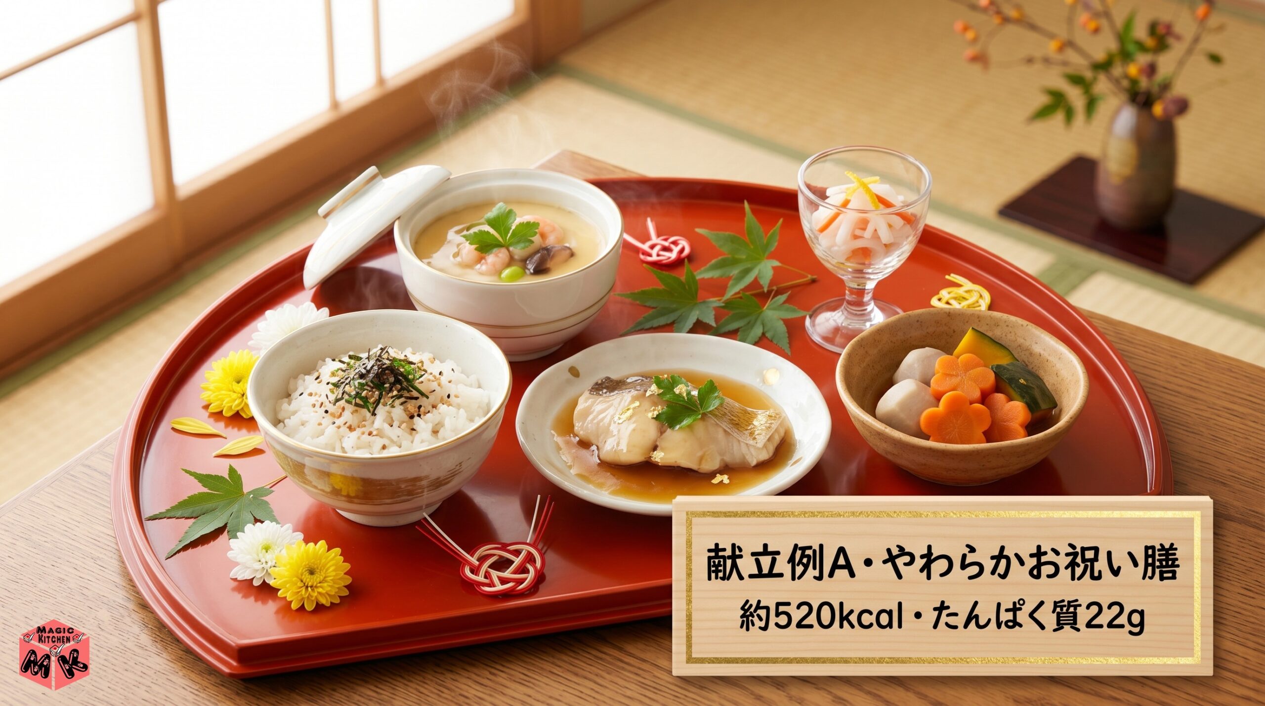 敬老の日介護食 献立例A やわらかお祝い膳