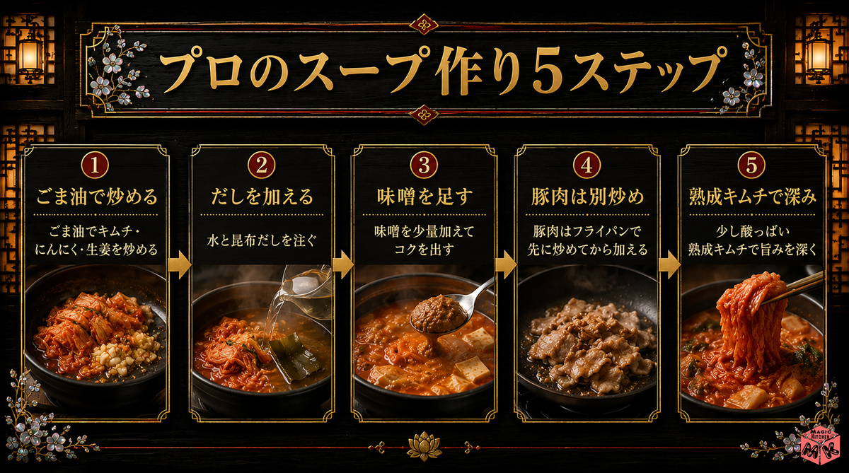 キムチ鍋 プロの作り方5ステップ